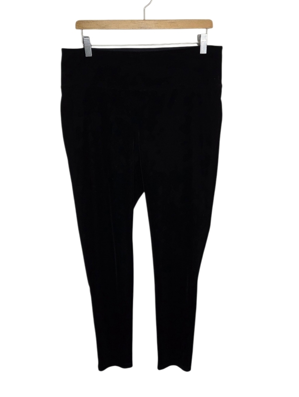 Soma Black Smoothing Velvet Leggings Size Large Regular Casual Basic Classic
